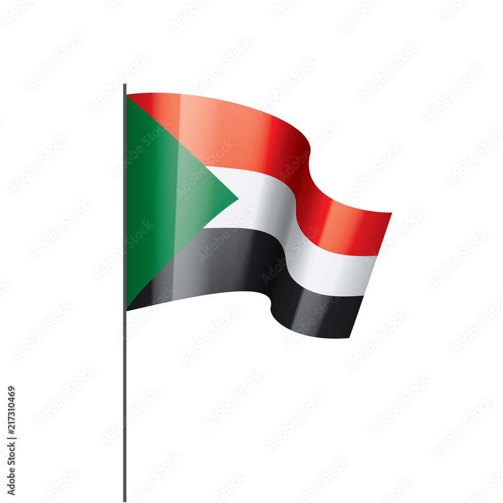 Sudan flag, vector illustration on a white background Sudan flag, vector illustration on a white background