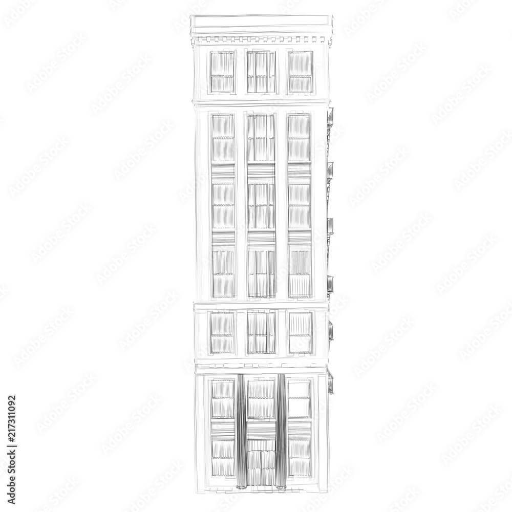 3d rendering illustration of an old skyscraper 3d rendering illustration of an old skyscraper