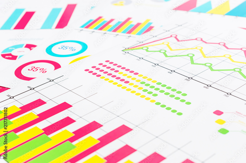 Colorful financial graphs and charts. Business background. Colorful financial graphs and charts. Business background.