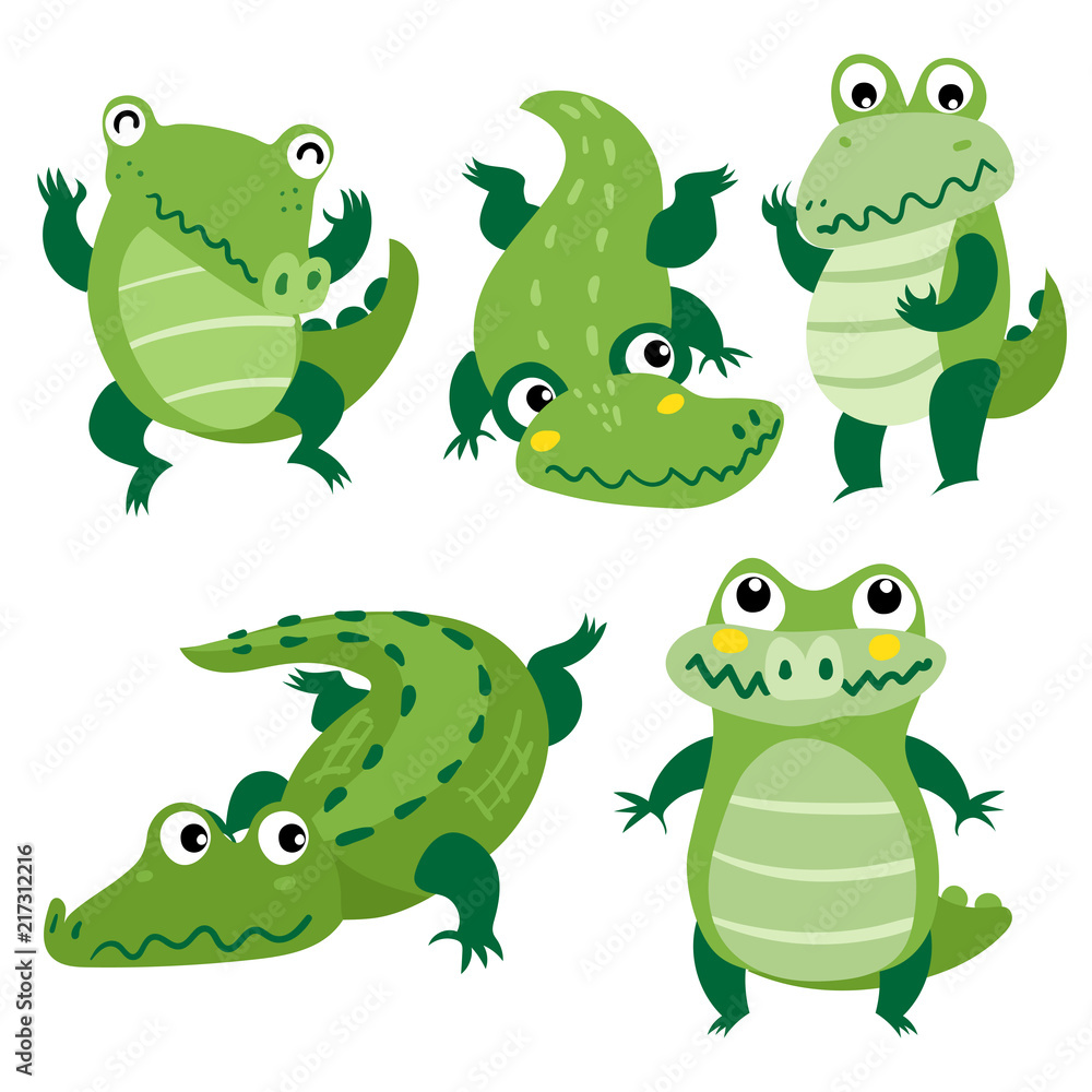 Naklejka premium crocodile character vector design