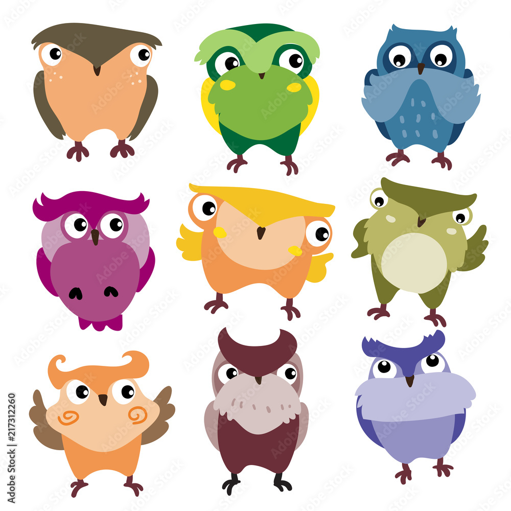 owls character vector design owls character vector design