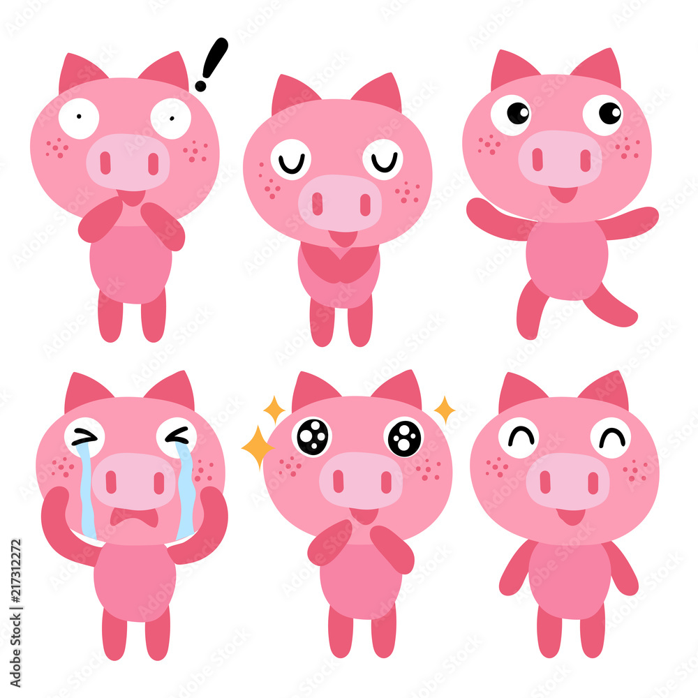 pig character vector design
