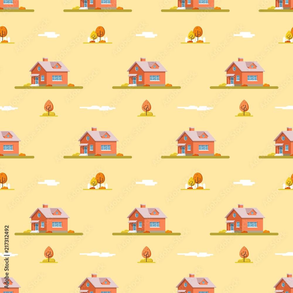 Obraz premium Houses seamless pattern