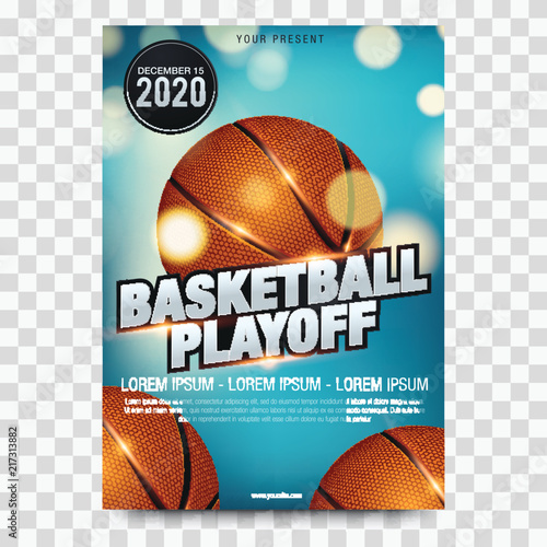 Basketball Poster Advertising Vector Illustration