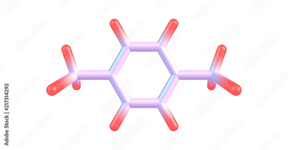 p-Xylene molecular structure isolated on white p-Xylene molecular structure isolated on white