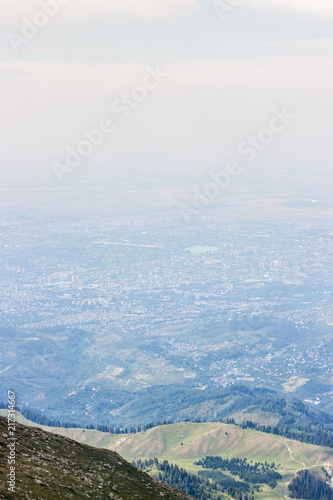 Almaty city view from mountain top photo