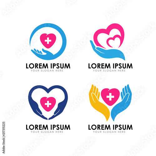 healthy care logo design. heart care logo design. love care logo
