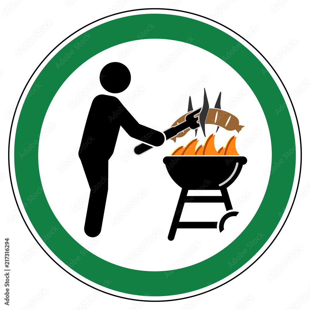 srg411 SignRoundGreen german ez411 ErlaubnisZeichen Grillplatz