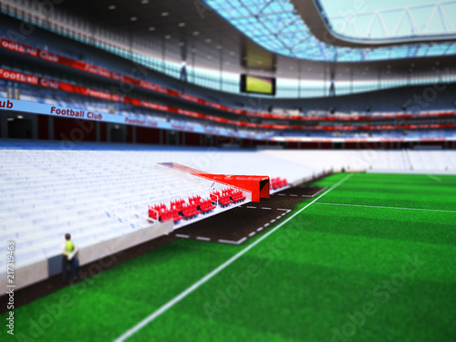 footboll stadium 3d rendering the imaginary soccer arena