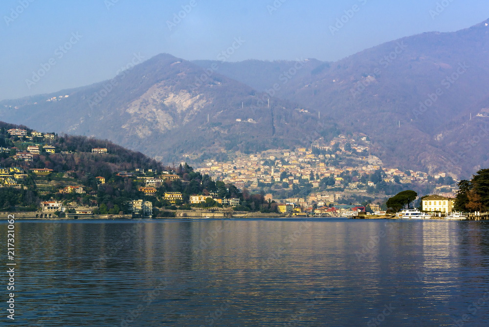 view of the Lake Como in Italy