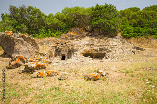 View of the Neolithic tombs of the 