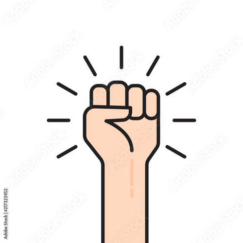 Fist hand up vector icon