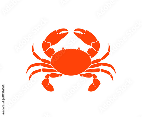 Crab logo. Isolated crab on white background