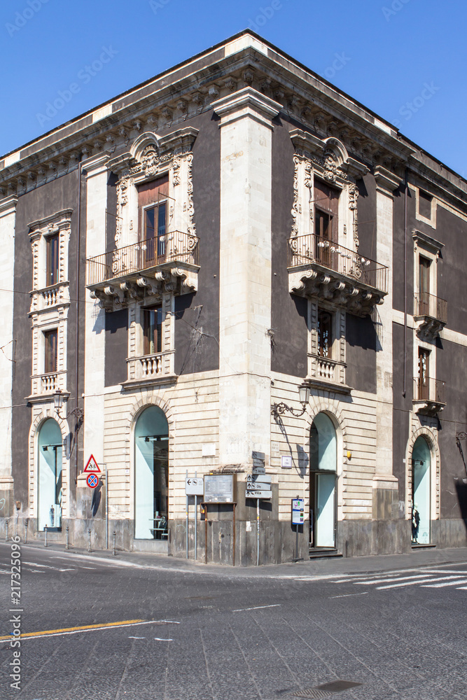 Historic building on the square Stesicoro, Catania, Italy