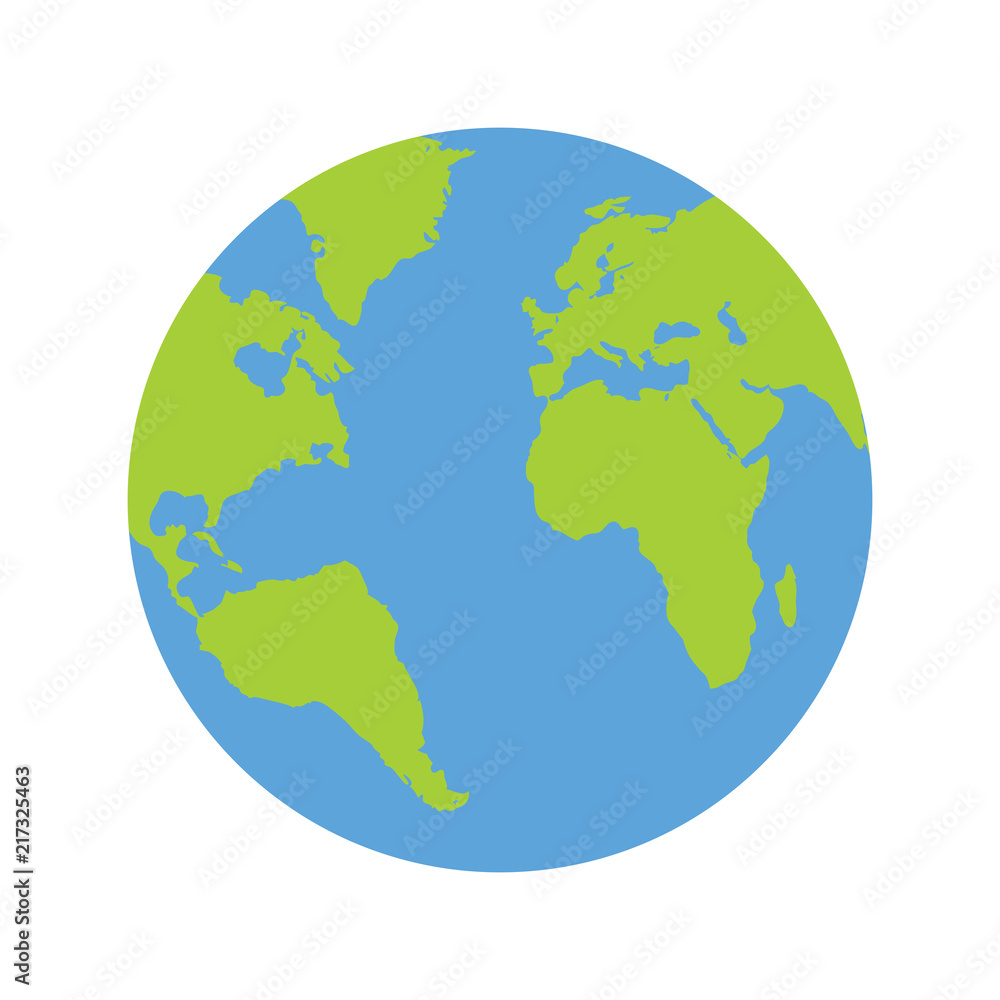 Flat planet Earth icon. Illustration for web banner and mobile infographics. World icon globe earth map symbol. Vector.