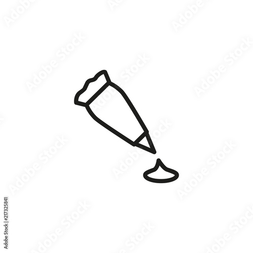 Decorating cake line icon. Cream, topping, dessert. Bakery concept. Vector illustration can be used for topics like icing, confectionary, pastry