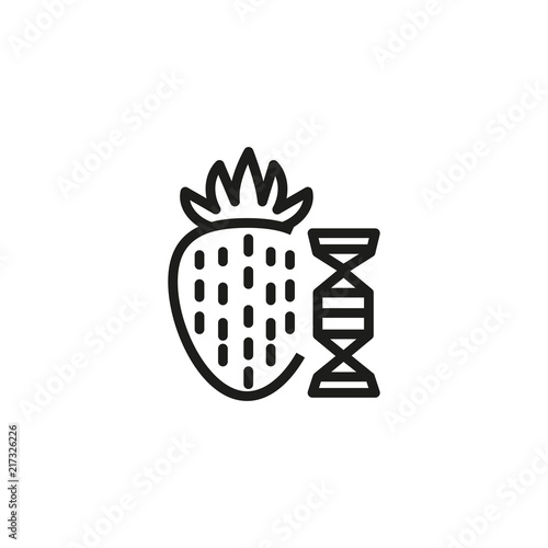 Genetically modified strawberry line icon. Berry, allergy, crop. Selection concept. Vector illustration can be used for topics like gardening, gmo, biotechnology