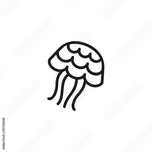 Jellyfish line icon. Medusa, marine food, shellfish. Seafood concept. Can be used for topics like ocean, wildlife, reef