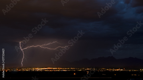 Lightning Strike in Desert City