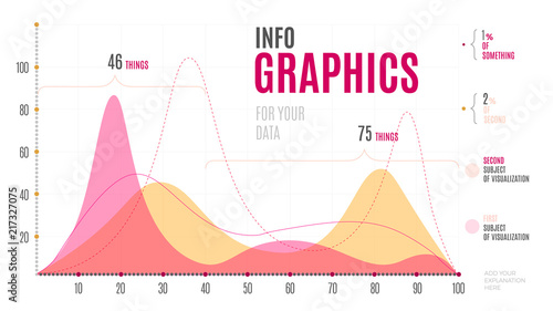 white business presentation vector slide, data visuali template