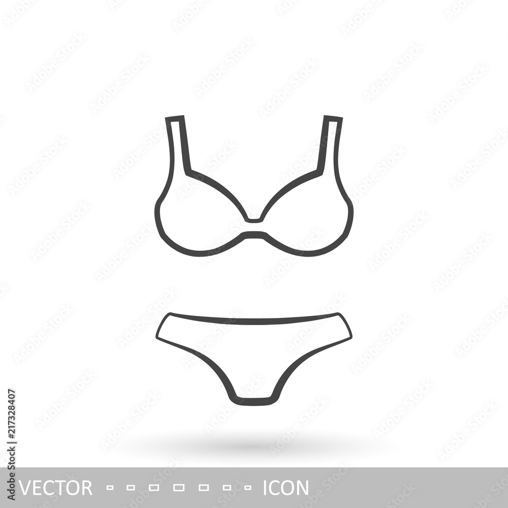 Bra vector icons set outline style Stock Vector