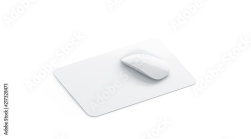 Quadro su tela Blank white square mouse pad mock up front view, isolated, 3d rendering