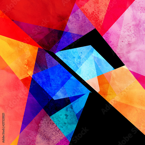 Watercolor color abstract geometric background