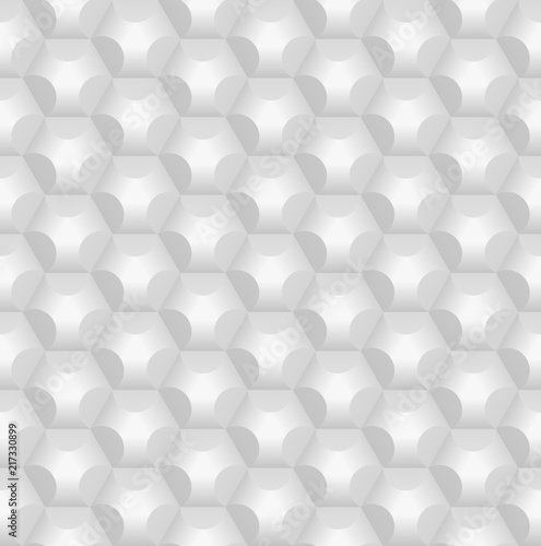 Fototapeta Naklejka Na Ścianę i Meble -  White seamless 3D texture. Hexagon pattern. Vector illustration