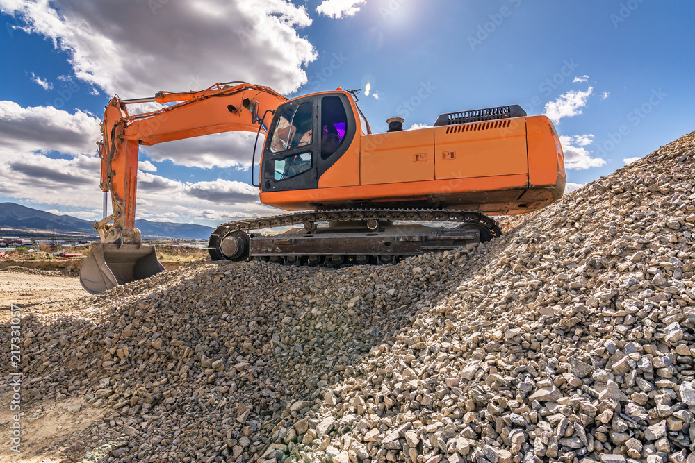 Construction of a road. Earth movement Construction of a road. Earth movement