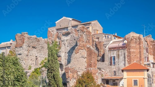 Terme di Caracalla in beautiful town of Albano Laziale timelapse hyperlapse, Italy photo