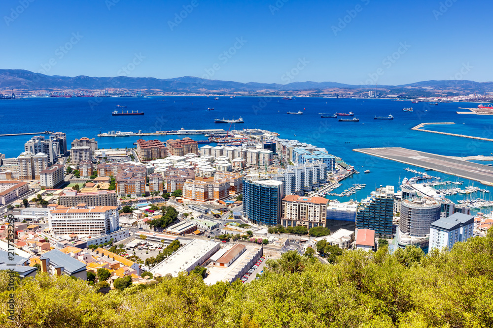 Gibraltar Hafen Port Meer Mittelmeer Urlaub Übersicht Stadt