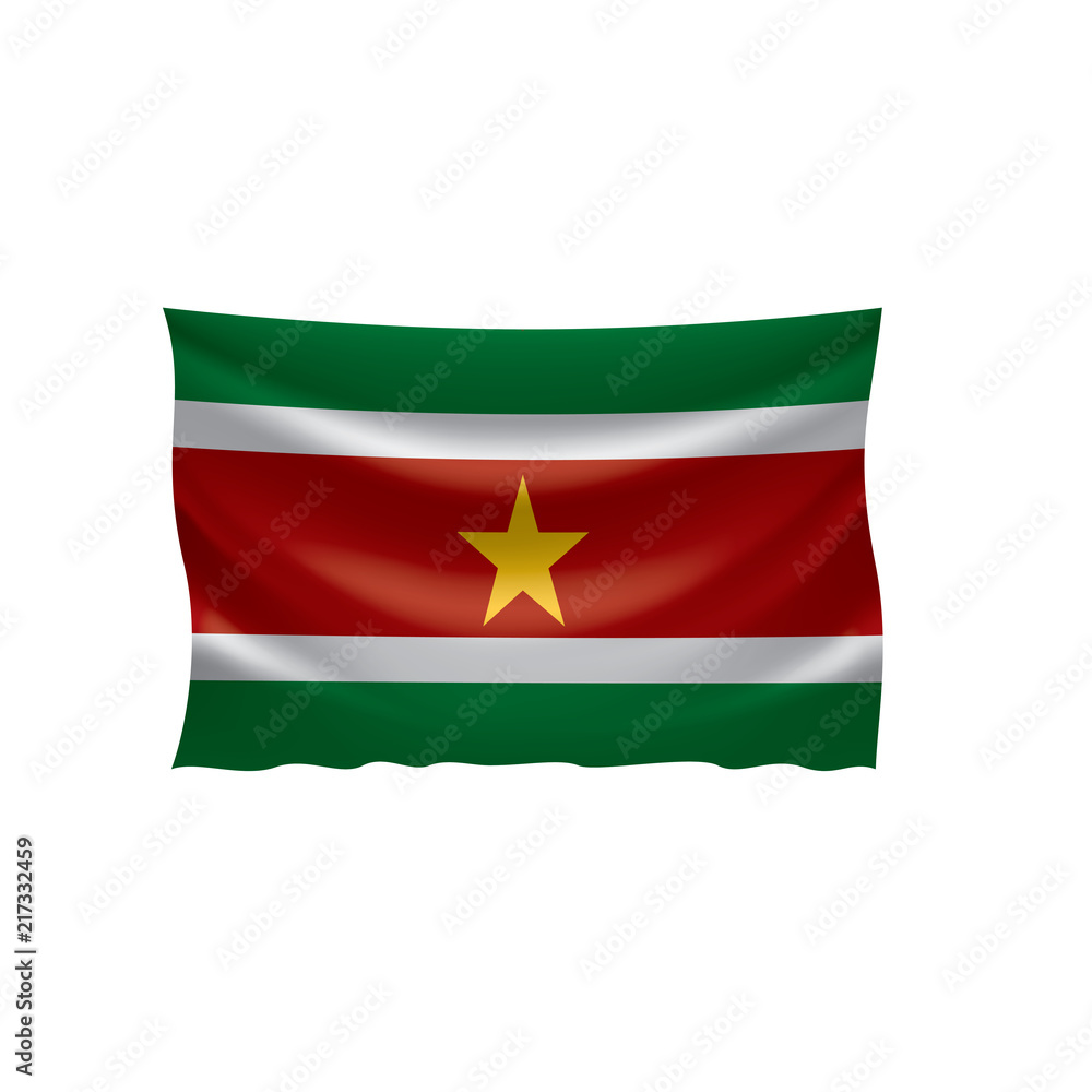 Obraz premium Suriname flag, vector illustration on a white background