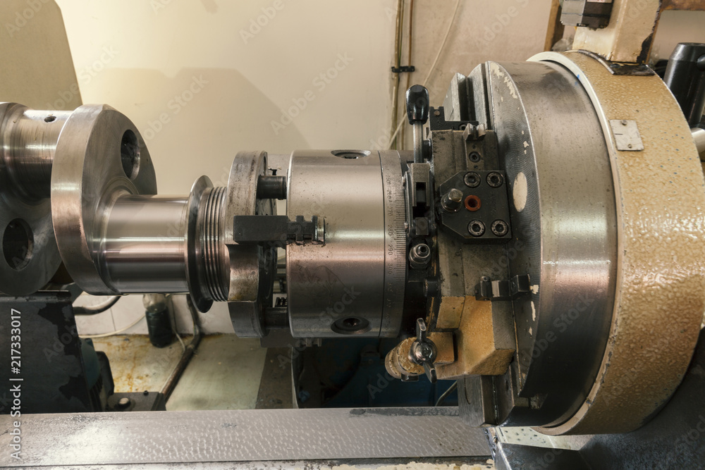 grinding crankshafts, close up