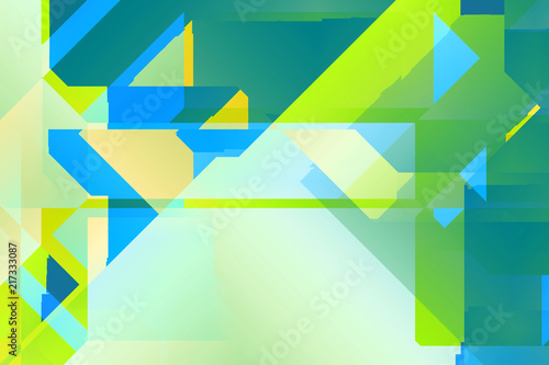 Abstract shape and lines with color gradient background  