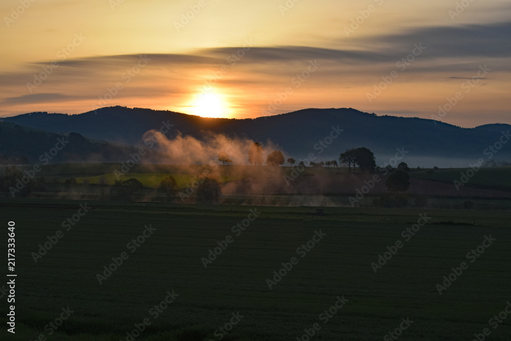 Obraz premium Morgens an der Weser