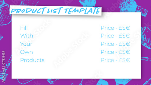 Beauty Product List Infographic