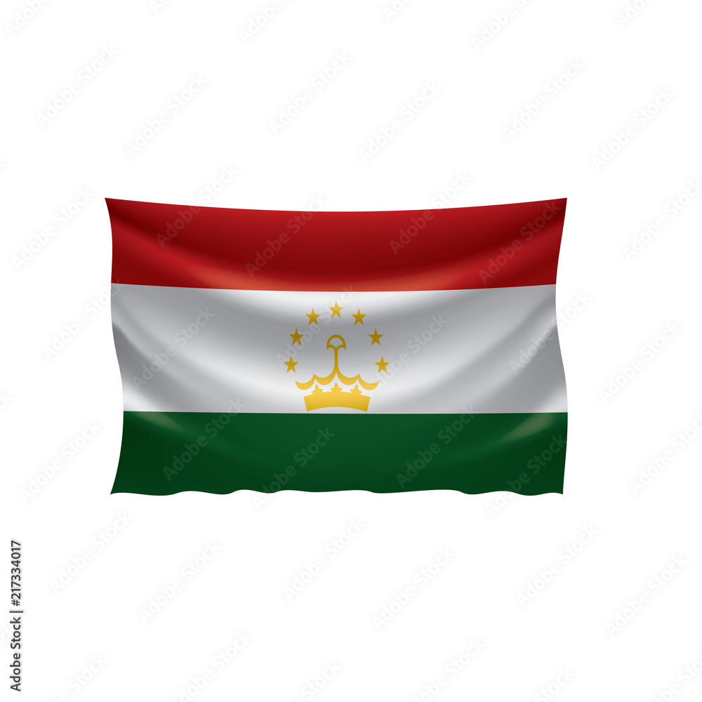 Tajikistan flag, vector illustration on a white background Tajikistan flag, vector illustration on a white background