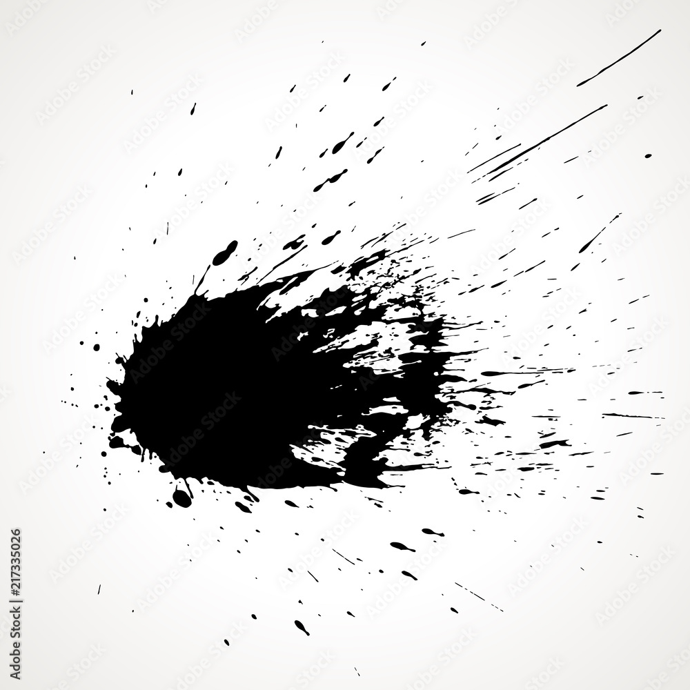 Vector ink splash. Abstract black grunge stain. Vector ink splash. Abstract black grunge stain.
