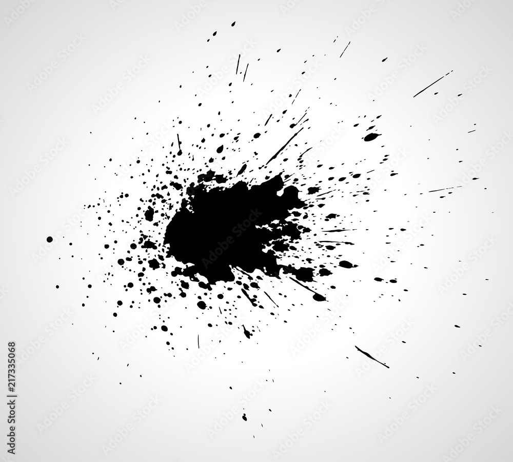 Vector ink splash. Abstract black grunge stain. Vector ink splash. Abstract black grunge stain.