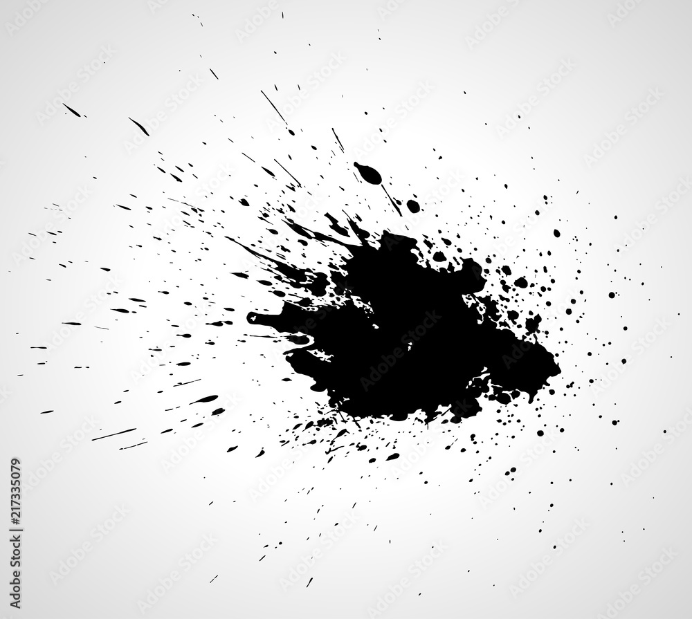 Vector ink splash. Abstract black grunge stain. Vector ink splash. Abstract black grunge stain.