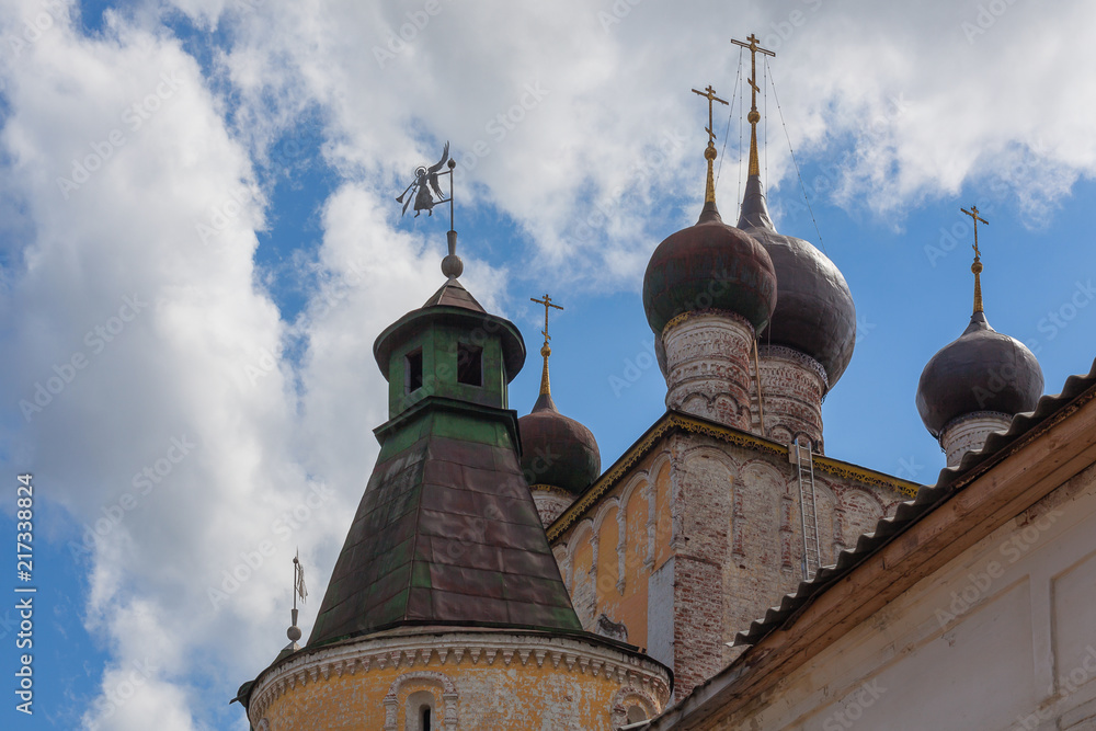 Domes of Sretensky Gate Church of Boris and Gleb Monastery, Yaroslavl Region, Russia