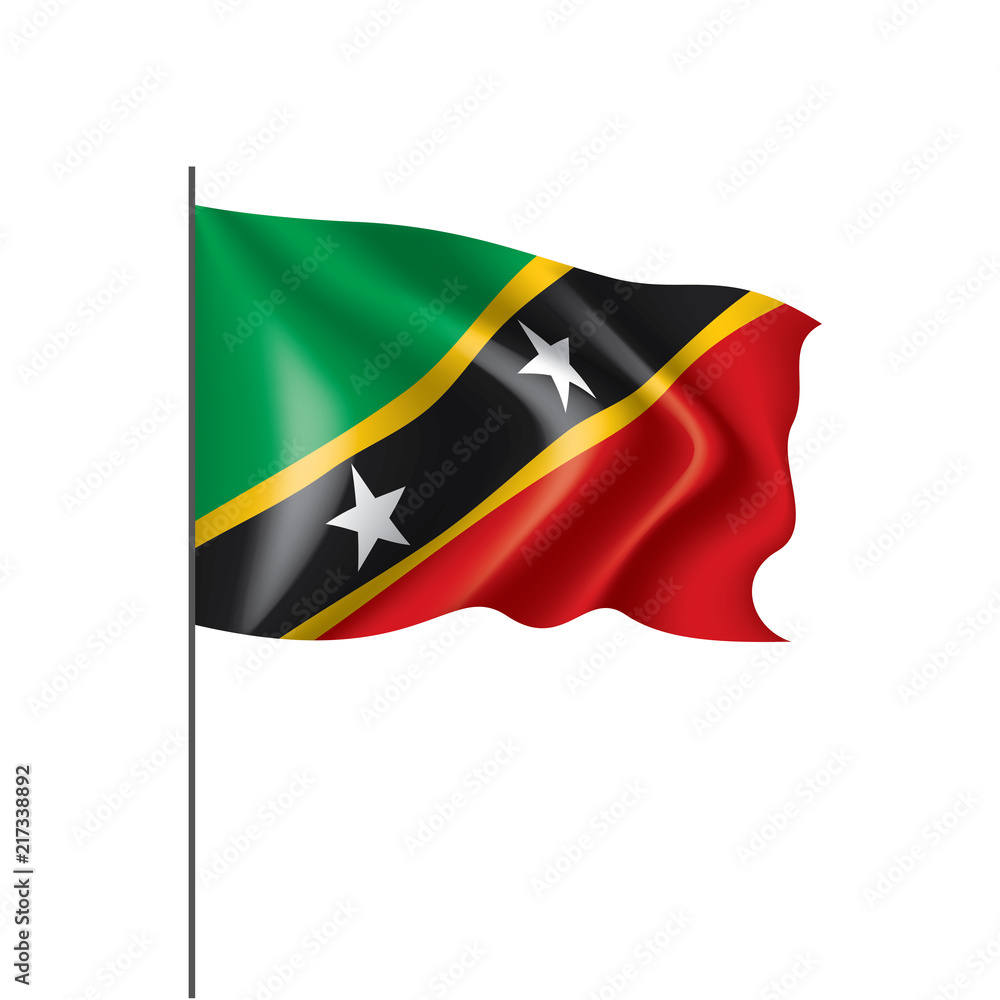 Fototapeta premium Saint Kitts and Nevis flag, vector illustration on a white background
