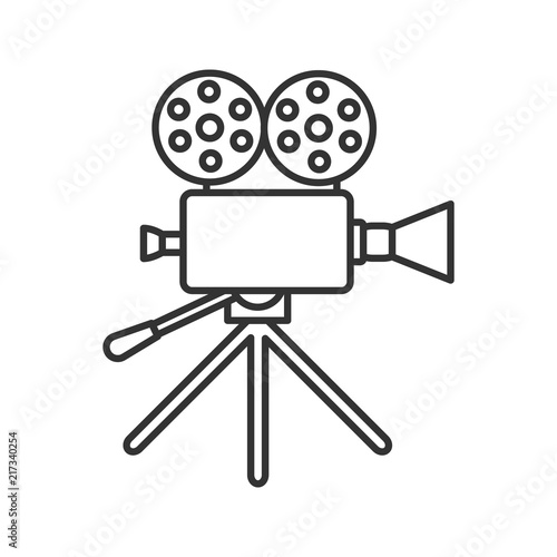 Movie camera linear icon
