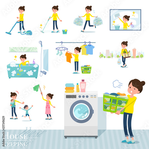 flat type Bun hair mom_housekeeping