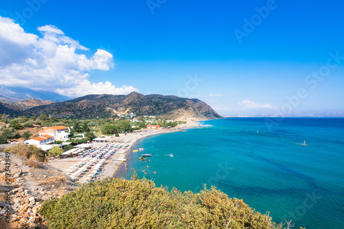 The beach of Agia Galini at the South Crete, Greece 