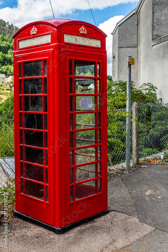 Traditional red Telephone box  Wales  UK