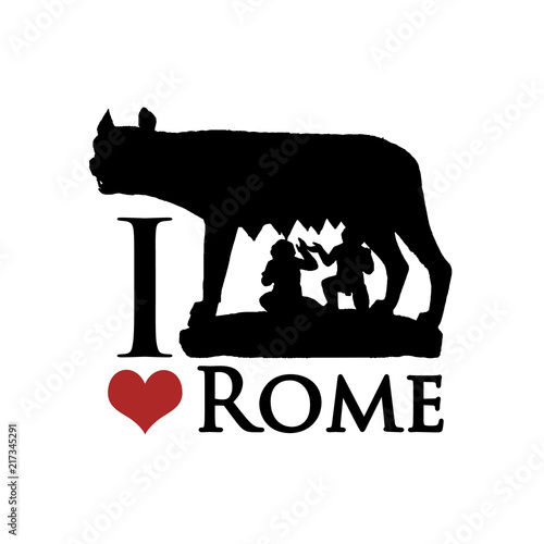 Canvas Print I Love Rome Graphic Icon