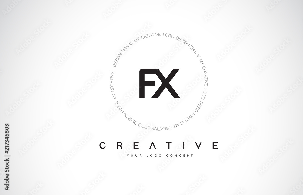 FX F X Logo Design with Black and White Creative Text Letter Vector. Stock  Vector
