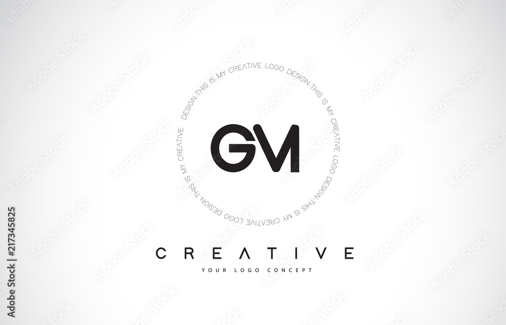 GM G M Logo Design with Black and White Creative Icon Text Letter GM G M Logo Design with Black and White Creative Icon Text Letter