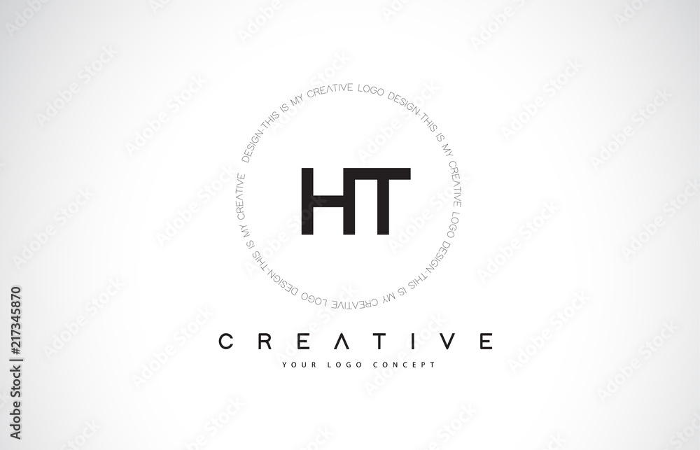 HT H T Logo Design with Black and White Creative Text Letter Vector. HT H T Logo Design with Black and White Creative Text Letter Vector.